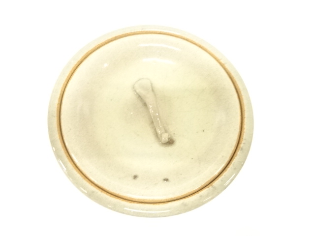  赤膚山焼　松斎造　梅の絵　水指（保護箱付）